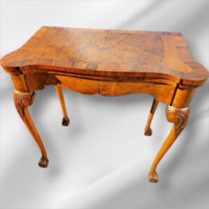 1930 Burr Walnut Card Table with Ball and Claw Feet