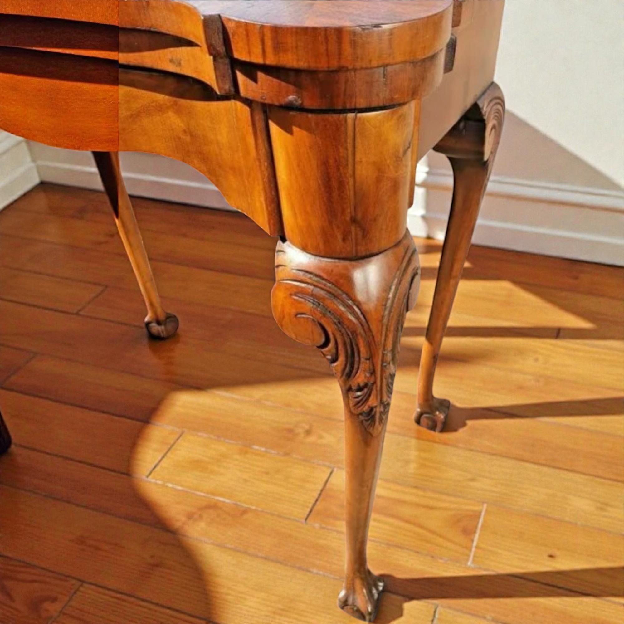 Burr Walnut Card Table/Console Table circa 1930 - Image 3