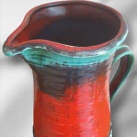 Mid Century Red & Green Jasba Keramik Vase/Jug Collection