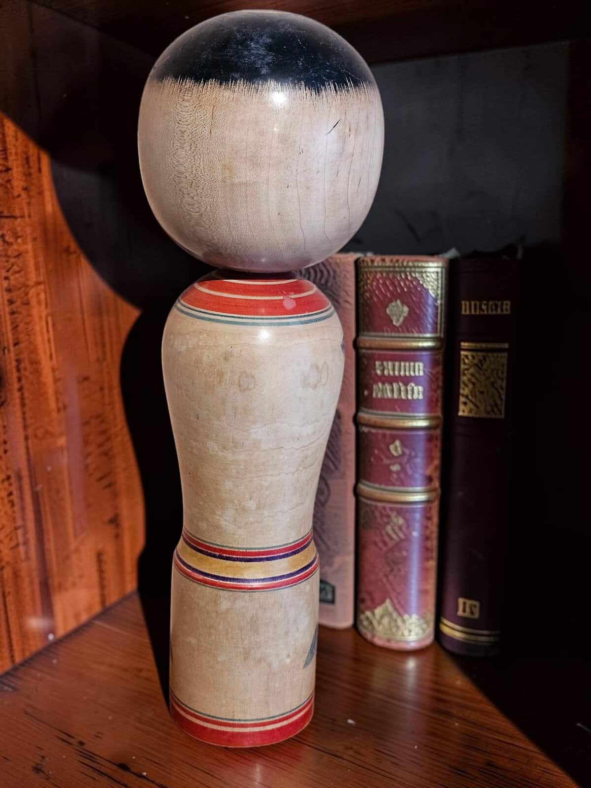 Japanese Kokeshi Doll Vintage Traditional Signed Hand‑Painted Folk Art 31cm - Image 2