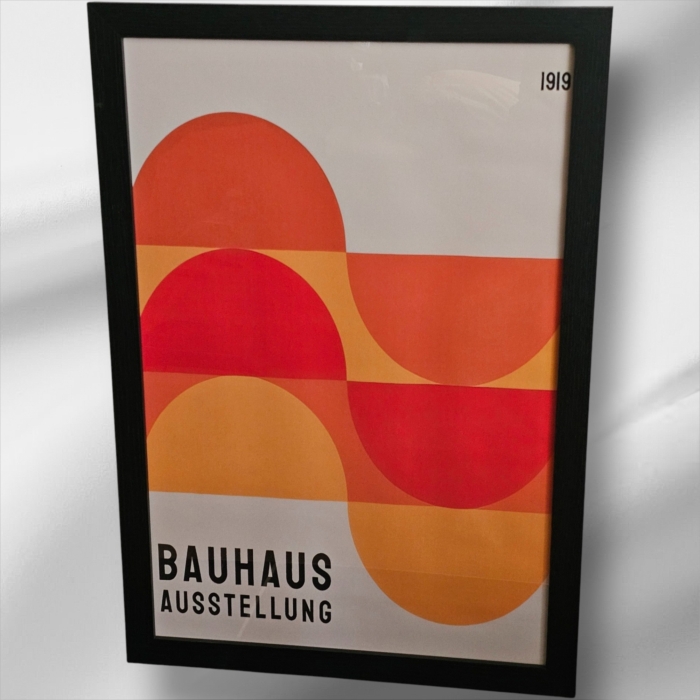 Mid-Century Style Bauhaus Ausstellung 1919 Canvas Framed Poster – 60cm x 40cm