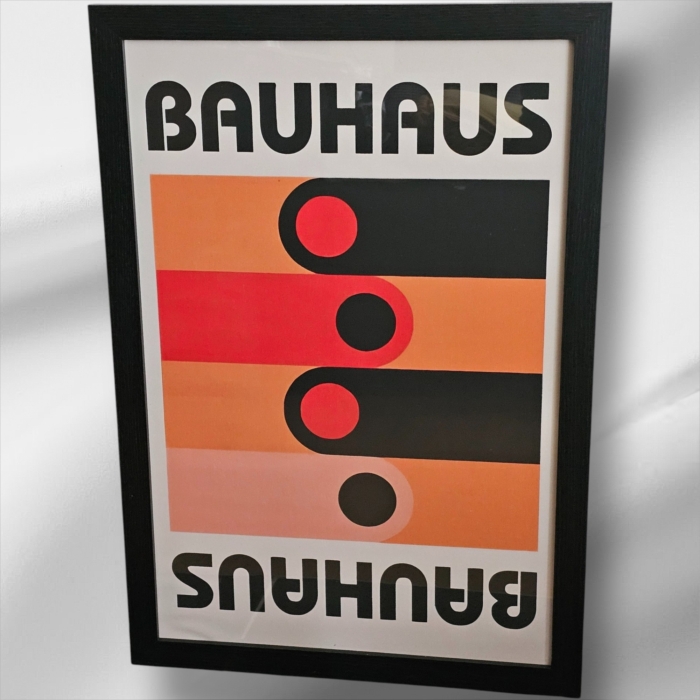 Mid-Century Style Bauhaus Canvas Framed Poster – 60cm x 40cm