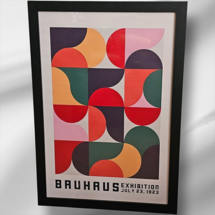 Mid-Century Style Bauhaus Exhibition July 1923 Canvas Framed Poster – 60cm x 40cm