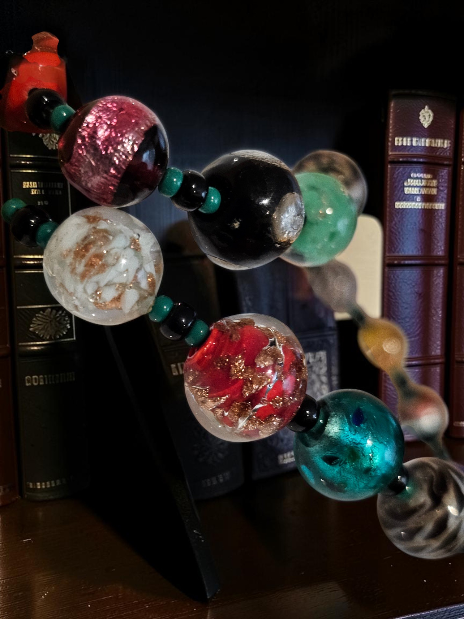 Vintage Murano Lampwork Glass Bead Necklace Chunky Venetian Handcrafted Art 60cm - Image 10