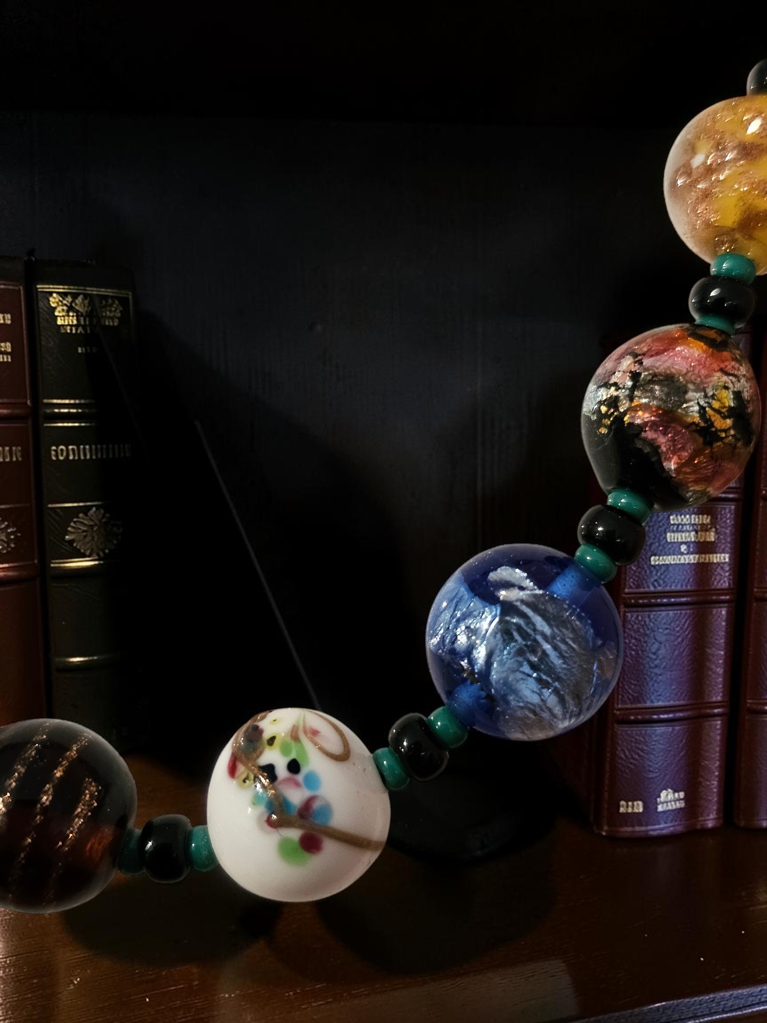 Vintage Murano Lampwork Glass Bead Necklace Chunky Venetian Handcrafted Art 60cm - Image 6
