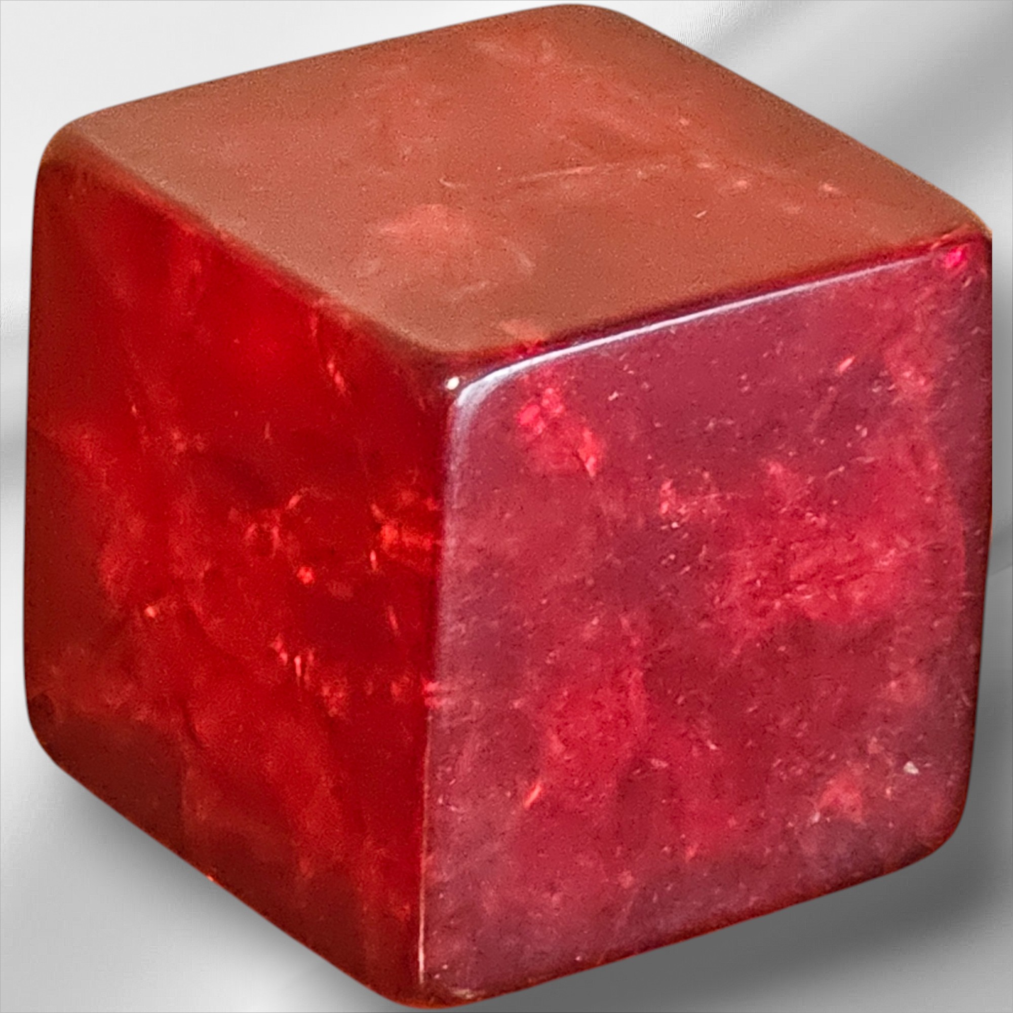 Vintage Cherry Red Bakelite Cube – Mid‑Century Collectible Resin Art Deco Style - Image 2