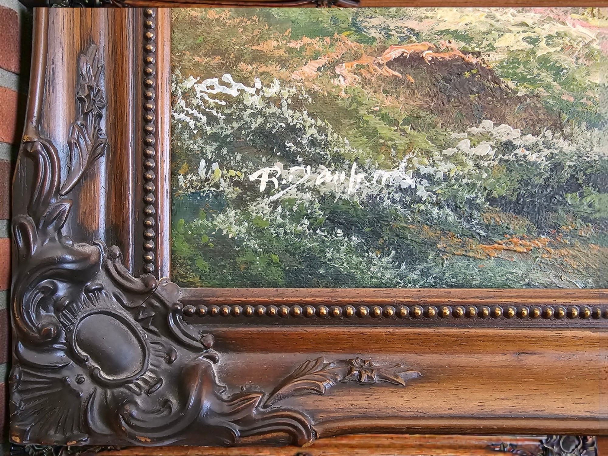 R. Danford Signed Woodland Waterfall – Original Framed Oil Painting - Image 2