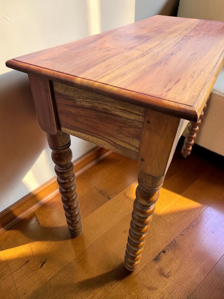 Vintage Bobbin Legged Console Table Wooden Hall Side Table - Image 2