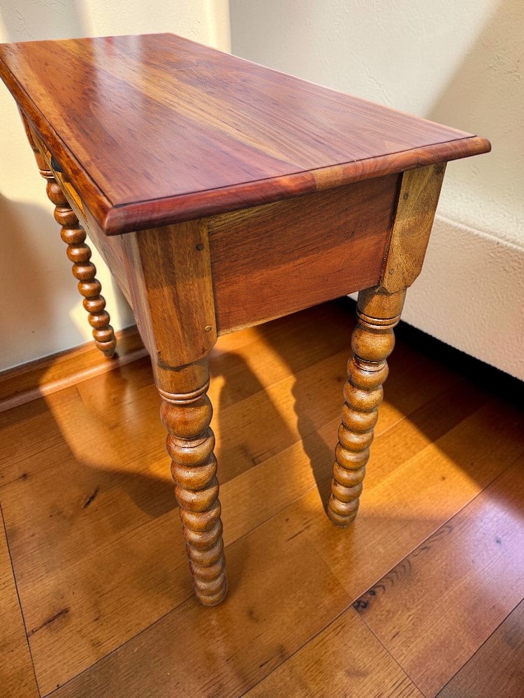 Vintage Bobbin Legged Console Table Wooden Hall Side Table - Image 6