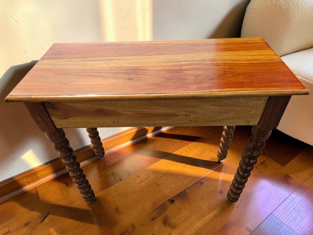 Vintage Bobbin Legged Console Table Wooden Hall Side Table - Image 5