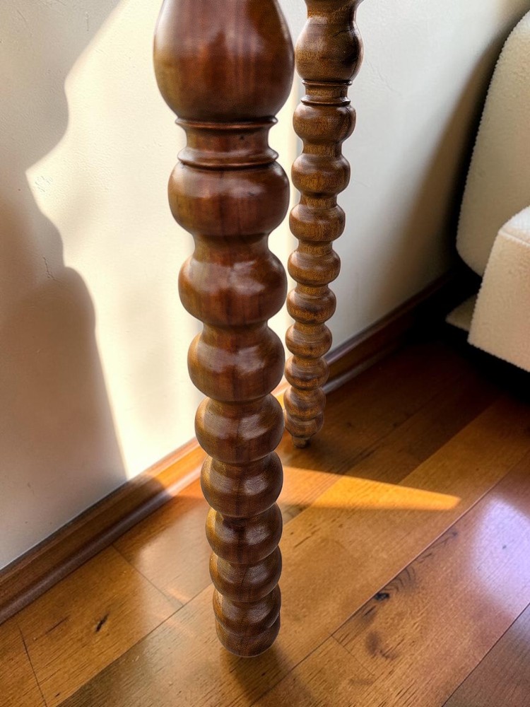 Vintage Bobbin Legged Console Table Wooden Hall Side Table - Image 4
