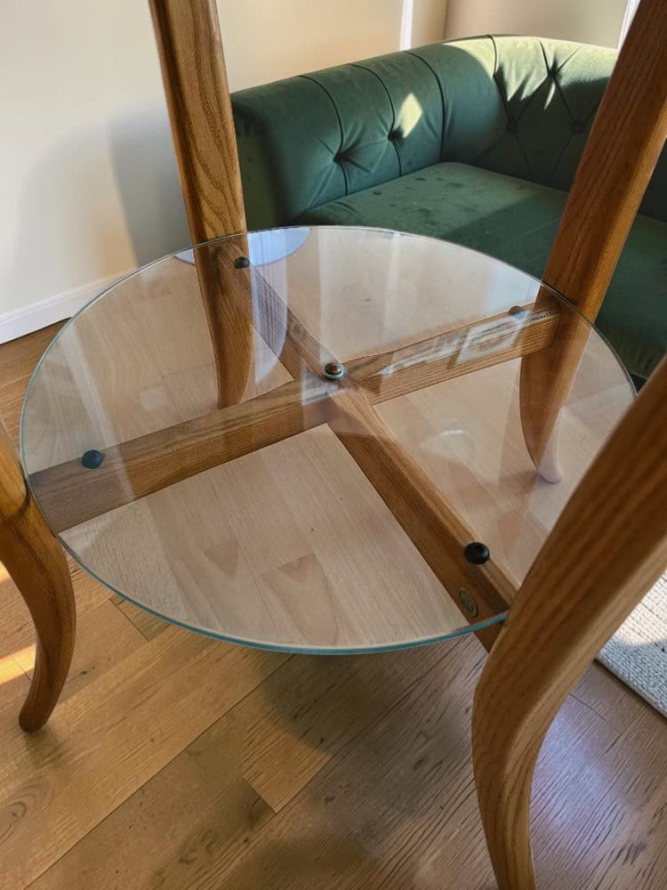 Ercol Windsor Side/Coffee Table with Circular Glass Shelf – Vintage Mid Century - Image 3