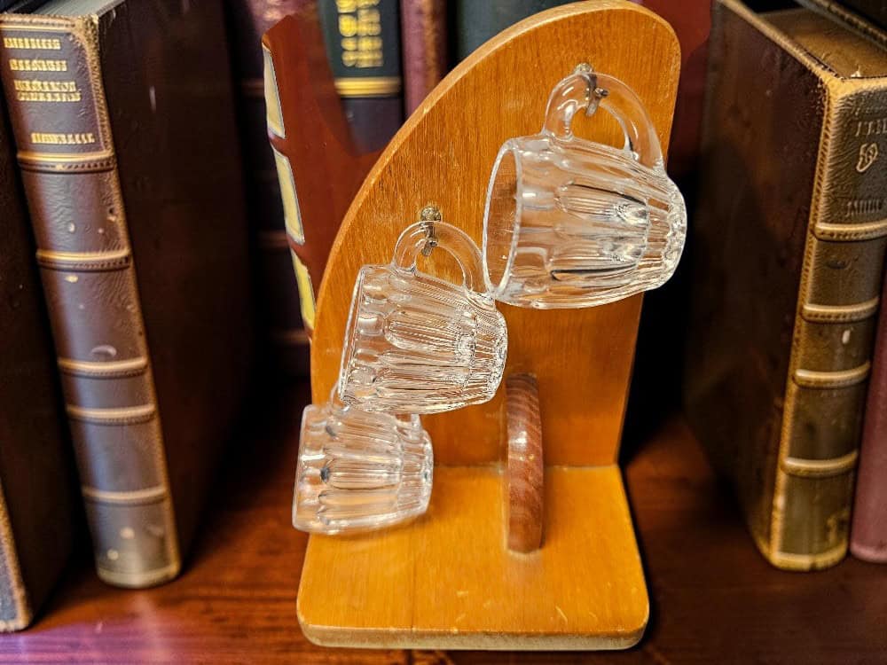 Vintage Ceramic Decanter Book & Glass Set – Whiskey & “Bright Spirit” Labels - Image 4