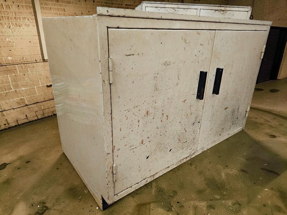 Vintage Industrial Metal Storage Cabinet – 92cm - Image 2