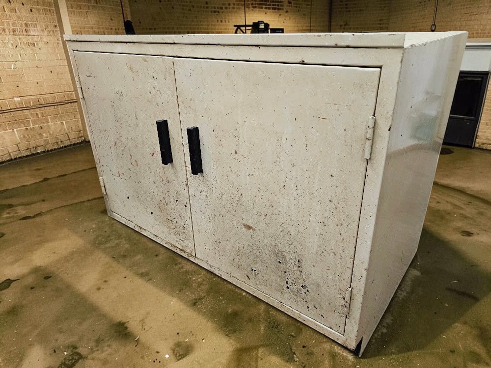 Vintage Industrial Metal Storage Cabinet – 92cm - Image 3